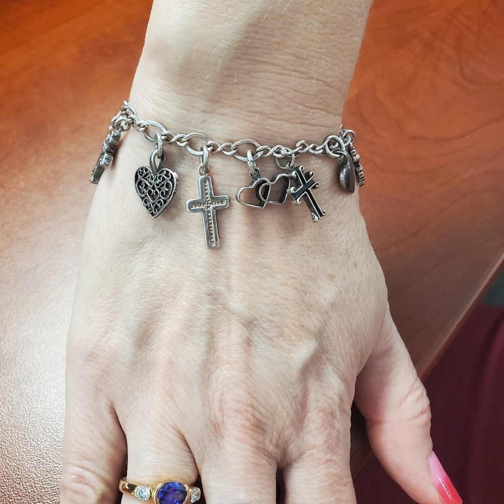 Silver Charm Bracelet with 11 Charms - Some 925 - Picture 11 of 11